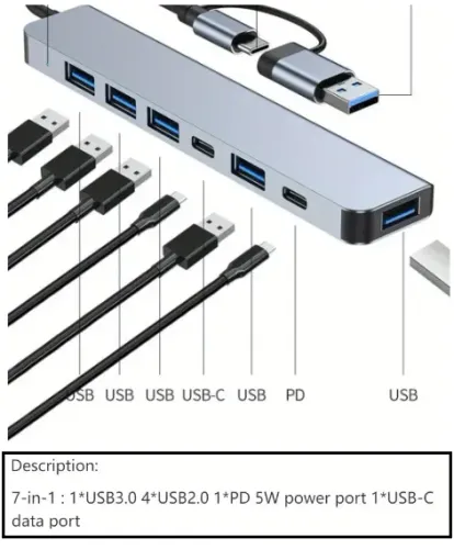 Profuto NOVO E TESTADO - Hub-Usb-A e C-para uso em PC-Notebook-Mac-Celular