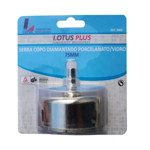 Serra Copo Diamantada para Porcelanato e Vidro 75mm Lotus 3403