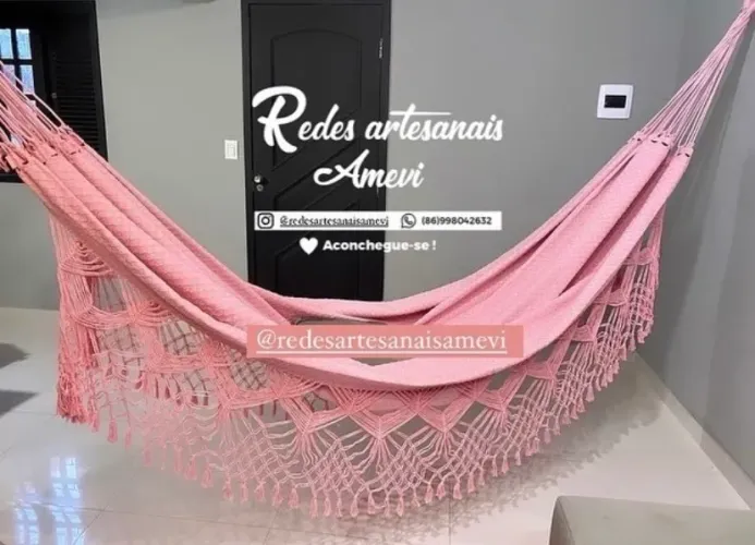 Rede Luxuosa Reforçada Rosa bebê 