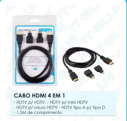 Cabo HDMI 4 em 1 - 1,5m - IT BLUE