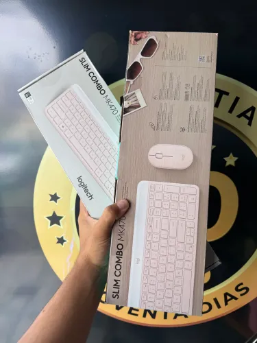 Mouse e teclado Slim Combo MK470 Rosa Sem fio 