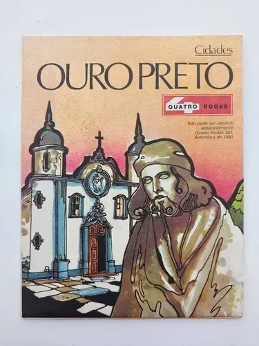 Mapa Ilustrado Ouro Preto MG 1980 da Revista 4 Rodas