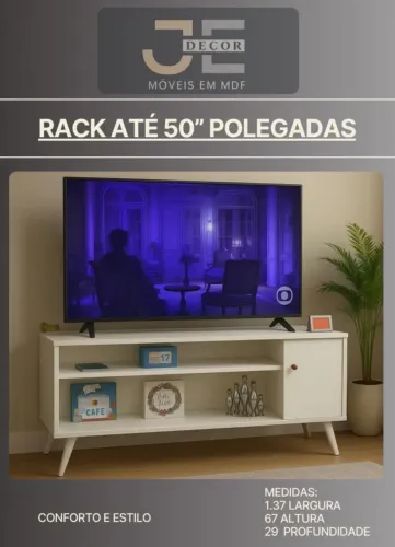 RACK PARA TV DE ATÉ 50 POLEGADAS 100% MDF COM ENTREGA GRÁTIS PARA TODA MANAUS 