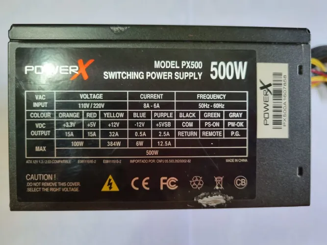 Fonte de Alimentação 500W Power X PX500