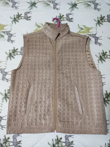 Colete Gatti bege pelúciado tamanho M