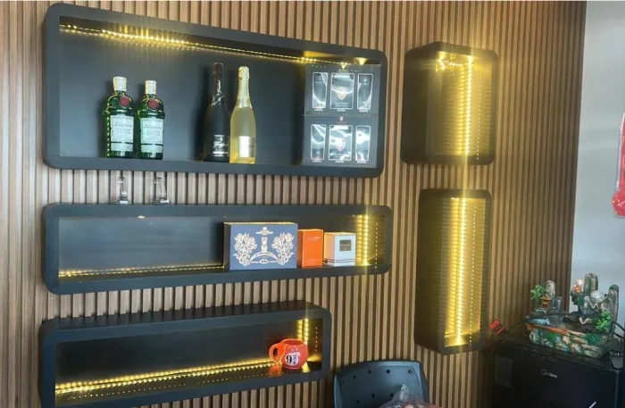 CONJUNTO DE 5 NICHOS DECORATIVOS COM ILUMINAÇÃO LED