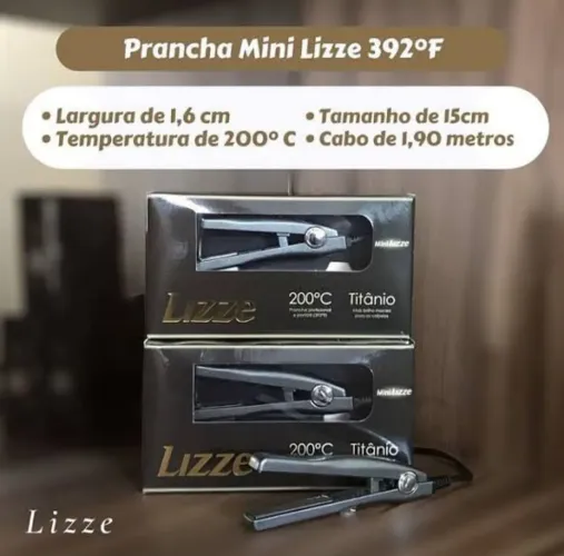 Chapinha Mini Lizze 200° Graus Titânio Bivolt 06 Meses de Garantia