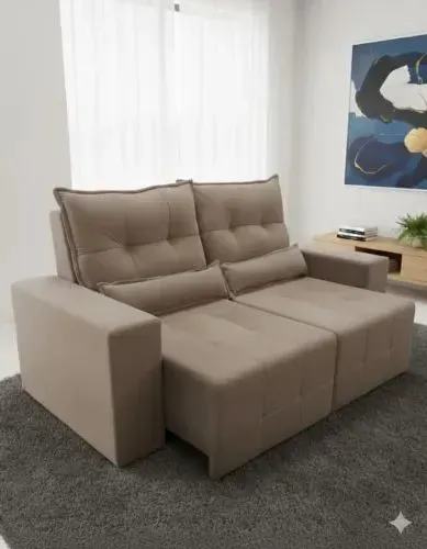 Sofá retratil e reclinavel karla veludo (consulte cores disponiveis)