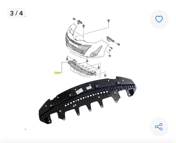 Defletor Protetor Inferior Parachoque Yaris 2018 2019 A 2024 Preto