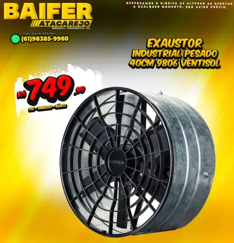 Exaustor 40cm Industrial Pesado 9806 Ventisol