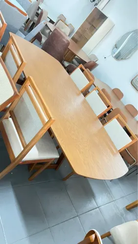 Mesa de Jantar em Madeira Amadeirada completa