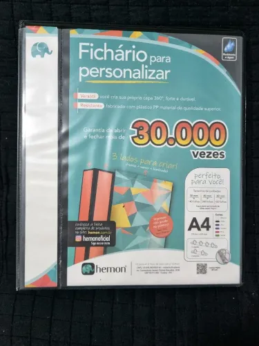 Pasta Fichário Personalizácel A4