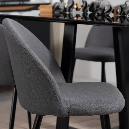 NOVO!! 6 Cadeiras de Aço estofadas chumbo/ preto 