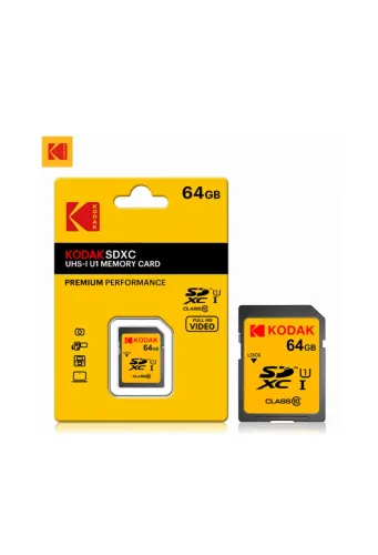 CARTÃO DE MEMORIA 64 GB SD 100MBPS A1 4K V30 U3 SDXC CLASSE 10 KODAK