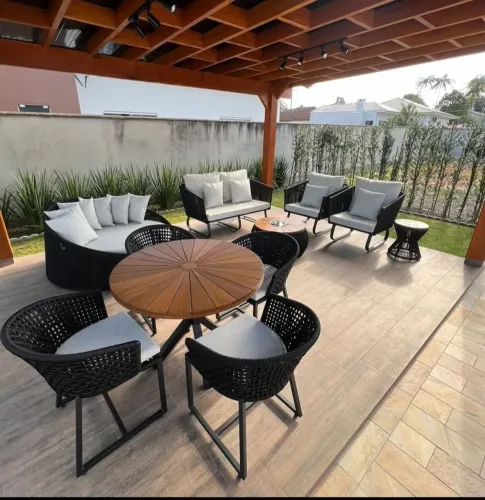 Móveis para área externa na Fibra sintética ou corda náutica