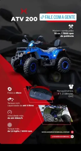 ATV 200 - Parcelamos em 12x Sem Juros nos Cartões ou 24x Com juros