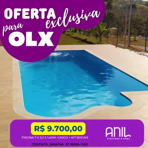 JA - Oferta: piscina direto da fabrica 7 metros - modelos exclusivos