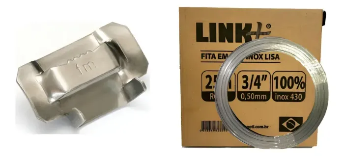 Rolo De Fita Fusimec 3/4 Polegada Aço Inox Lisa Rolo 25 Mts