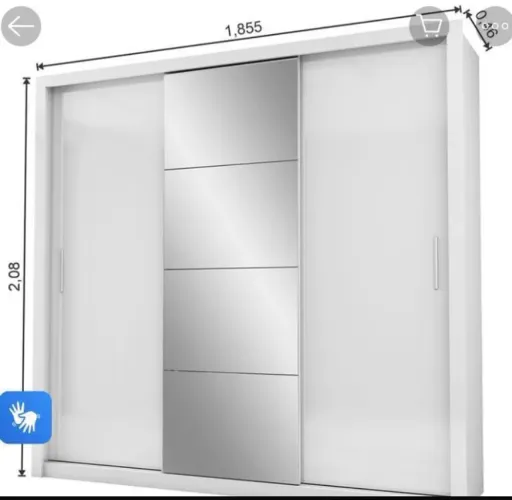 Guarda-Roupa casal Branco 3 Portas de Correr