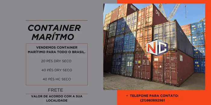 Container Marítimo HC de 40 e dry de 20 pés