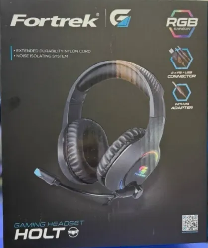 Headset Gamer Rgb Holt Preto Fortrek P2 y Adap. P3