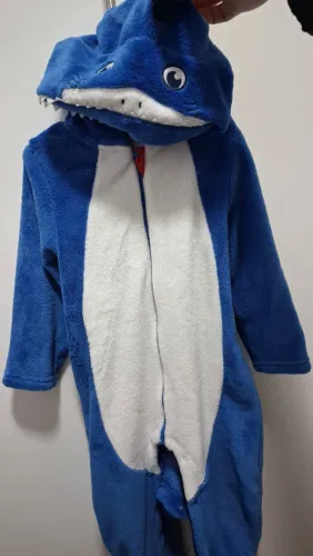 Macacão Tubarão Plush Infantil Tamanho 3 - TipTop