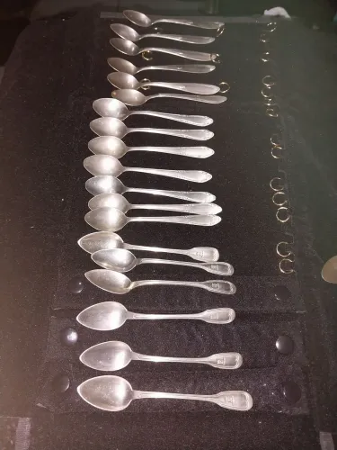 Conjunto de19colheres de chá em alpaca