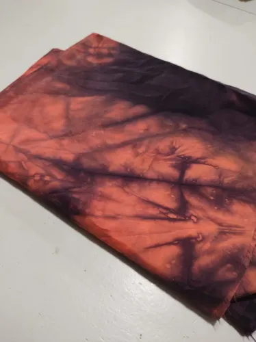 Peça De Tecido Nylon Tie Dye Na Cor Salmão