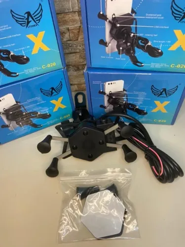 Suporte Pra Celular De Moto C/carregador Usb Boa Instalação