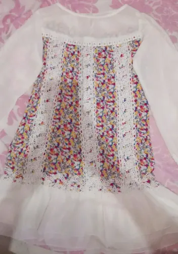 Vestido Infantil Floral com Renda