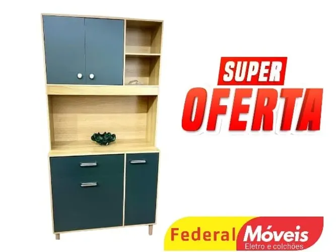Armário De Cozinha 4P 2G Azul SUPER OFERTA
