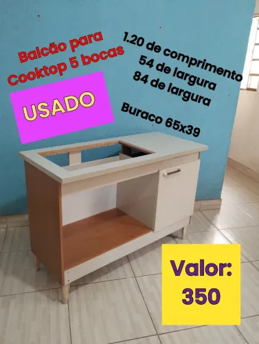 Balcão armário para fogão Cooktop 5 bocas USADO 