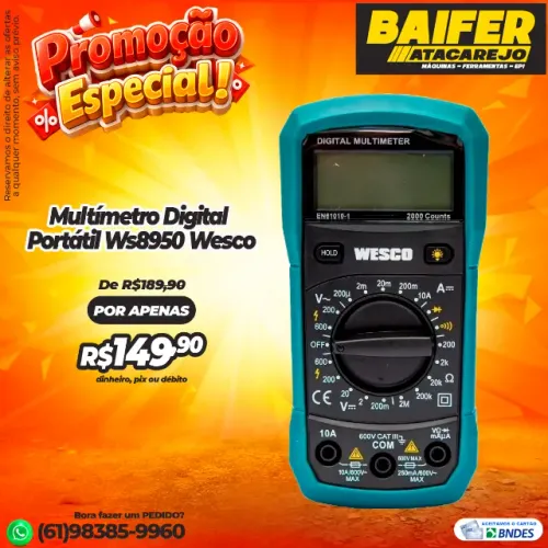 Multímetro Digital Portátil Ws8950 Wesco