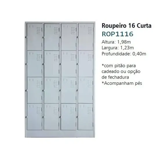 Roupeiro pra vestiários 4 8 12 16 20 portas novos 