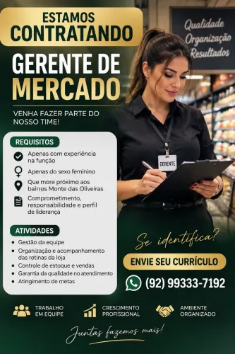 Vaga de Gerente de supermercado