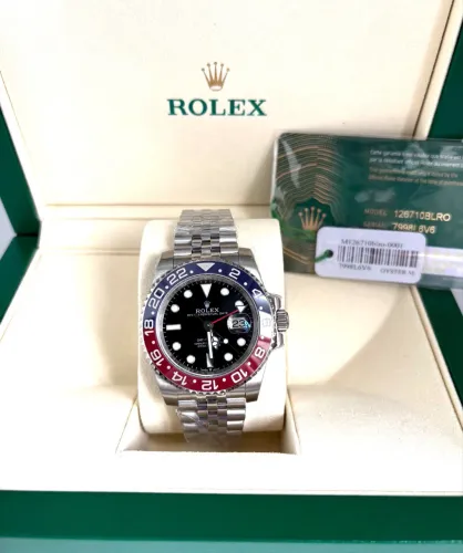 Relógio GMT Master II Pepsi 40mm Automático Vidro Safira Aço Premium AAA+
