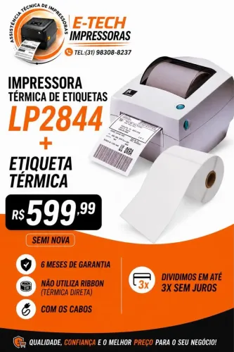 Kit impressora térmica ZEBRA LP2844 + ETIQUETA 10x15 ecommerce