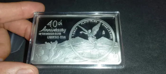 Barra prata 999 2 Oz México 40 aniversário série Liberdade