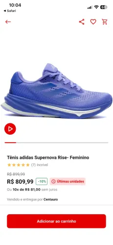 Tênis Adidas Supernova Rise- Feminino