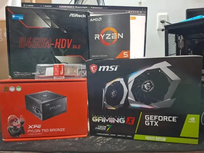 PC Gamer Ryzen 5 5500 24GB RAM P Vídeo MSI GTX 1660 Super Gaming SSD M.2 NV3 500GB