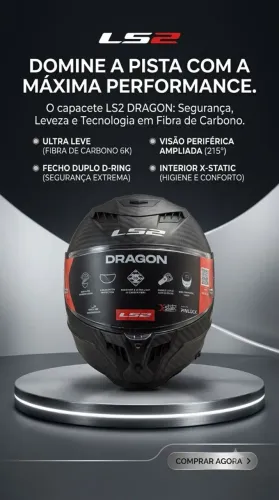 Capacete LS2 Dragon Matt Carbon 