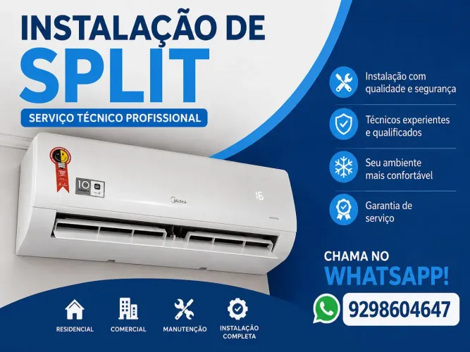 Instalação de SPLIT leia o anúncio 