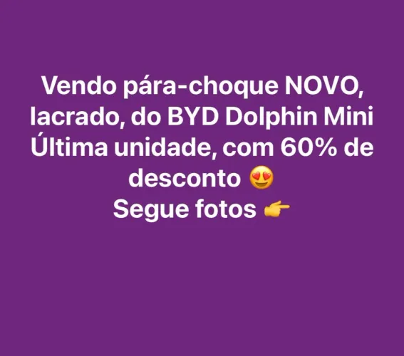 Pára-choque dianteiro BYD DOLPHIN MINI