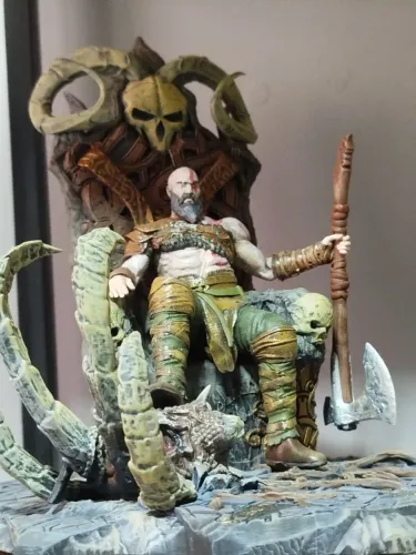(Kratos) Action figure Resina 3D Pintados a mão