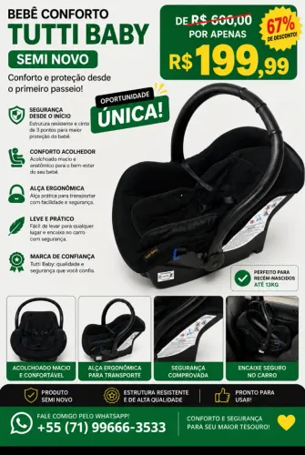 BEBÊ CONFORTO BEBÊ CONTROLE TUTTI BABY PROMOÇÃO