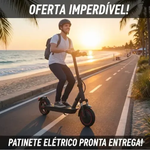 Pra Hoje! Patinete Eletrico com Amortecedor novo na caixa. Aceito cartão ate 12x