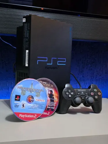 Playstation 2 Fat + Jogos Originais + Controle Dualshock + Cabos