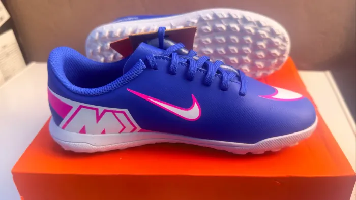 Chuteira Society Nike Zoom Vapor 16 Academy Low Infantil - Azul