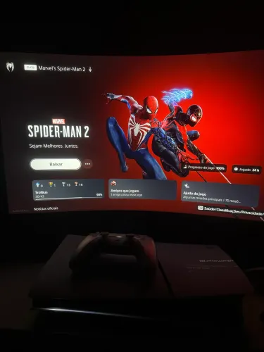 PS5 Slim + Monitor Curvo 32? + 2 Controles | Completo e Novo