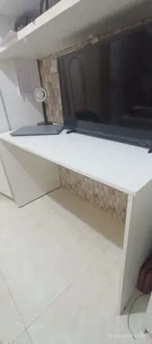 Mesa Escritório MDF Branca 120cm Moderna